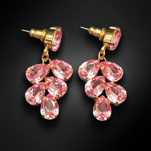 Серьги "Amber II (Light Rose)" с кристаллами Preciosa™